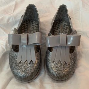 Mini Melissa Silver Sparkle Loafers